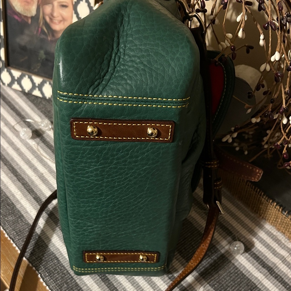 Dooney & Bourke Green Satchel with Brown Accents - Picture 7 of 11